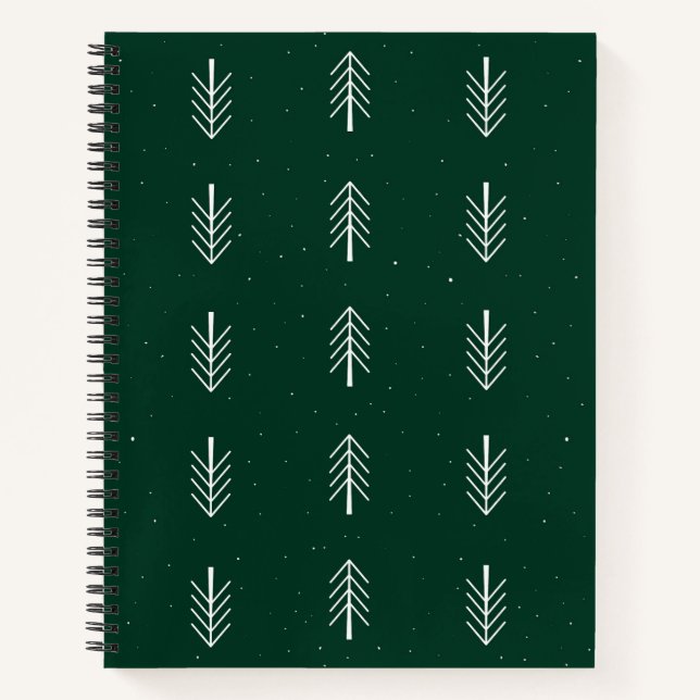 Minimalistisches Pine Leaf Muster Spiral Notebook Notizbuch (Vorderseite)