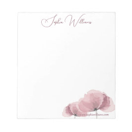 Minimalistisches Pink Poppy-Branding Notizblock