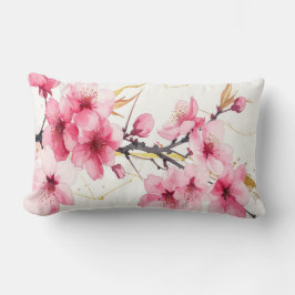Minimalistisches pinkes Sakura‑Zen‑Dekokissen Lendenkissen