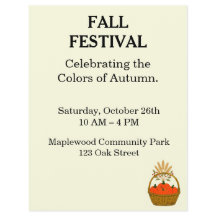 Minimalistisches Plakat für das Herbstfestival 