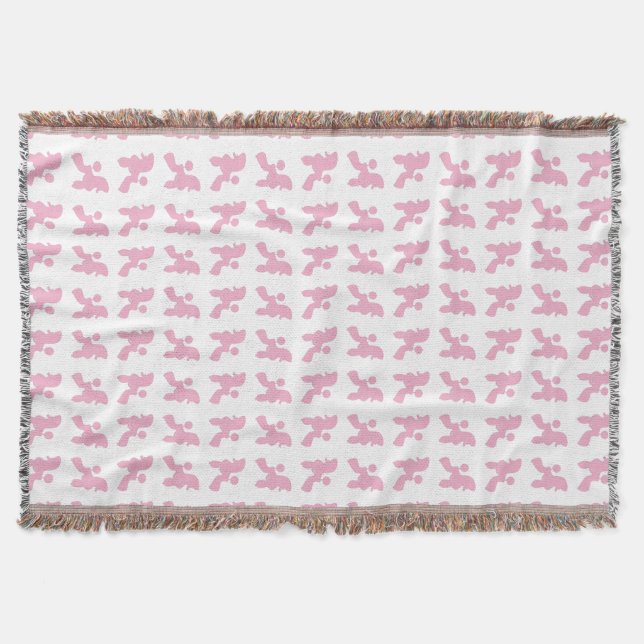 Minimalistisches Poodle Muster Decke (Vorderseite)
