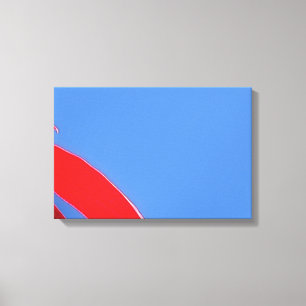 Minimalistisches Poster mit roten Blättern gegen b Leinwanddruck