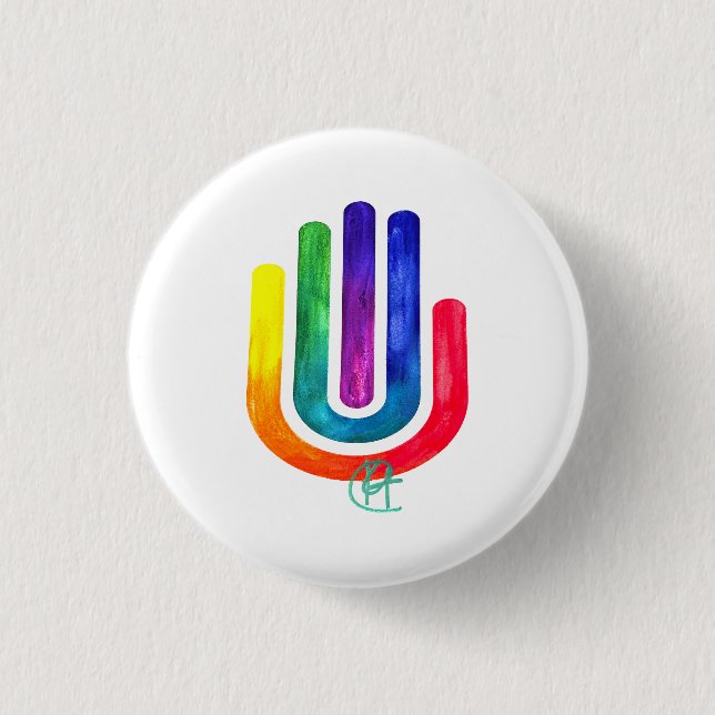 Minimalistisches Prism Hamsa Art Button (Vorderseite)