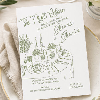 Minimalistisches Probedinner | Elegante Hochzeit Einladung