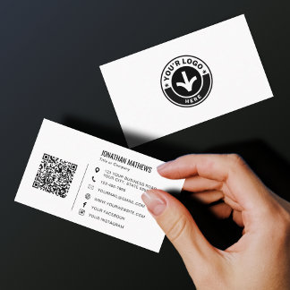 Minimalistisches professionelles Firmenlogo-QR-Cod Visitenkarte