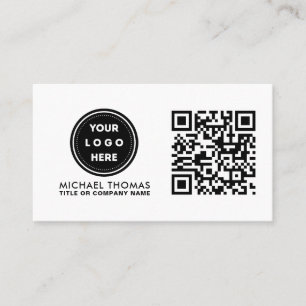 Minimalistisches professionelles Firmenlogo QR-Cod Visitenkarte