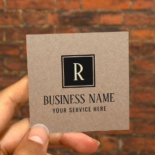 Minimalistisches professionelles Monogramm-Logo Ru Quadratische Visitenkarte
