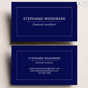 Minimalistisches professionelles Navy Blau-Weiß-Ra Visitenkarte