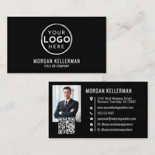 Minimalistisches professionelles QR-Code-Foto-Logo Visitenkarte