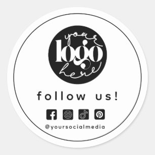 Minimalistisches professionelles Social-Media-Logo Runder Aufkleber