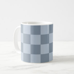 Minimalistisches Puderblau-Schachbrettmuster Kaffeetasse