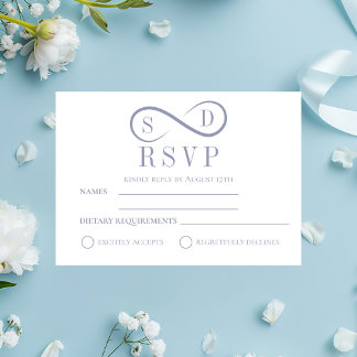 Minimalistisches Pulver Blue UAWG RSVP Karte