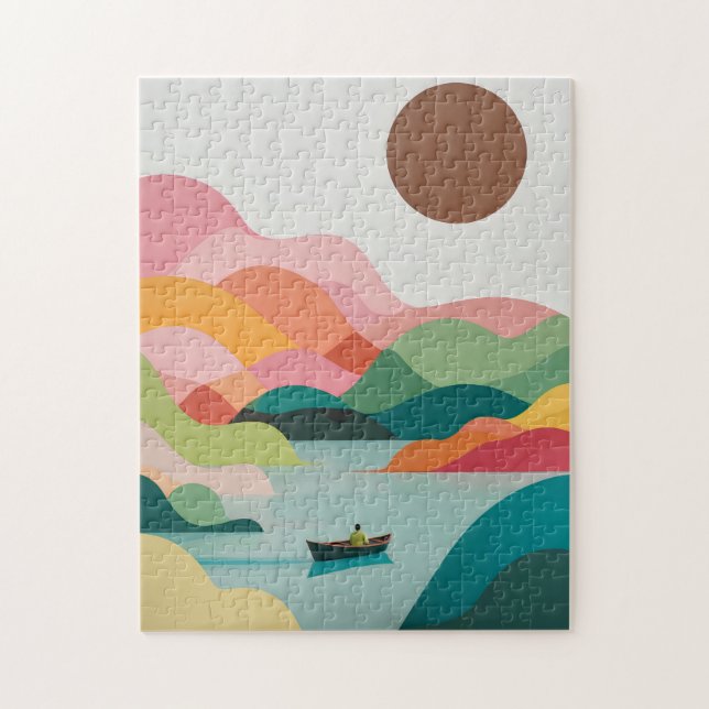 Minimalistisches Puzzle del Lake - Serene Art (Vertikal)