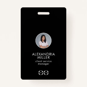 Minimalistisches QR Code Abzeichen für Mitarbeiter Ausweis