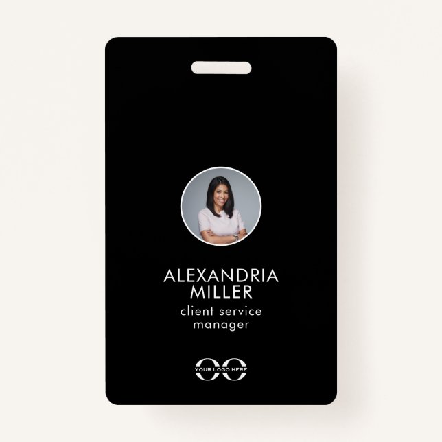 Minimalistisches QR Code Abzeichen für Mitarbeiter Ausweis (Vorderseite)