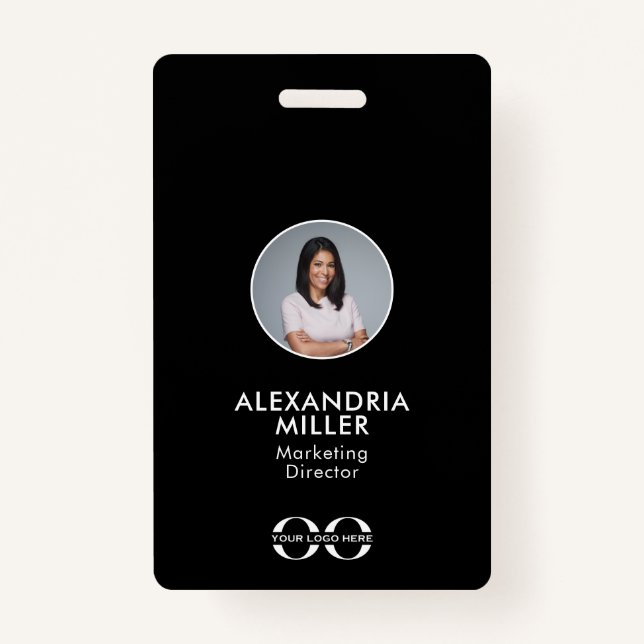 Minimalistisches QR Code Abzeichen für Mitarbeiter Ausweis (Vorderseite)