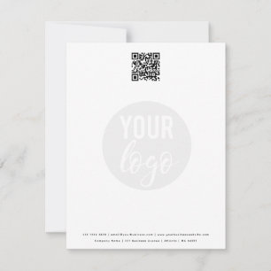 Minimalistisches QR-Code-Business-Logo Mitteilungskarte