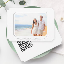 Minimalistisches QR-Code-Hochzeitsszenario Save The Date