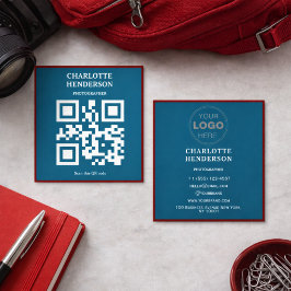 Minimalistisches QR-Code professionelles Design Quadratische Visitenkarte