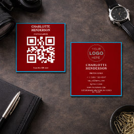 Minimalistisches QR-Code professionelles Design Quadratische Visitenkarte