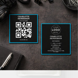 Minimalistisches QR-Code professionelles Design Quadratische Visitenkarte