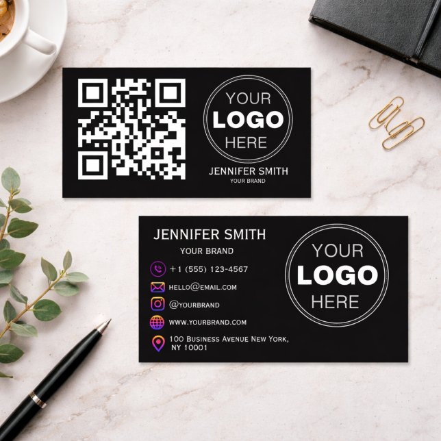 Minimalistisches QR-Code professionelles Design Visitenkarte (Minimalist QR Code Professional Design Business Card
)