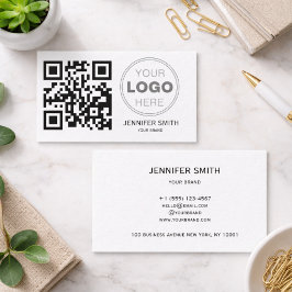 Minimalistisches QR-Code professionelles Design Visitenkarte