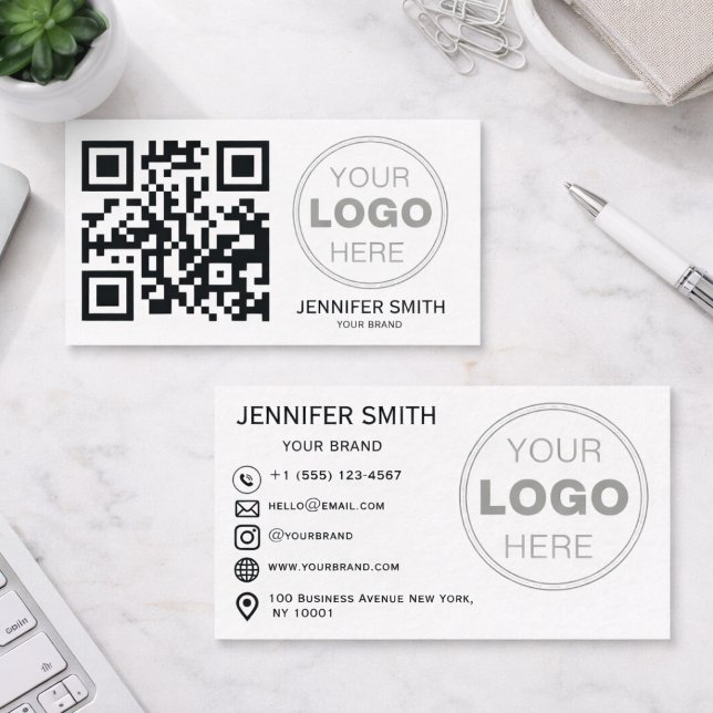 Minimalistisches QR-Code professionelles Design Visitenkarte (Minimalist QR Code Professional Design Business Card
)