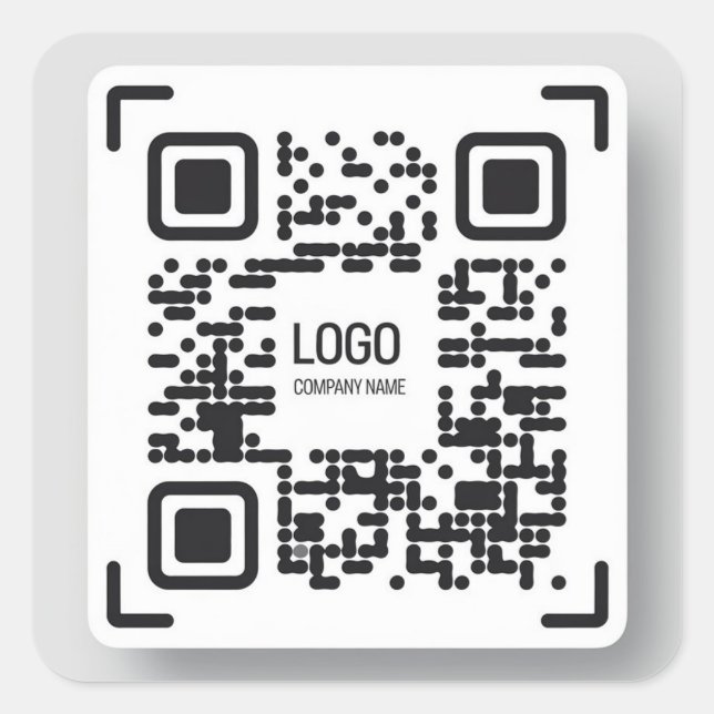 Minimalistisches QR-Code-Stickerdesign für Unterne Quadratischer Aufkleber (Vorderseite)