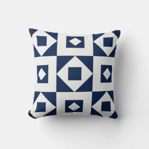 Minimalistisches Quilt-Navy-Throw-Kissen Kissen