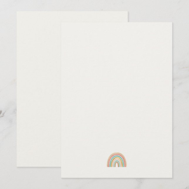 Minimalistisches Rainbow-Geschirr | Moderne Note C Dankeskarte (Vorne/Hinten)