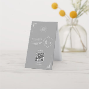 Minimalistisches Ramadan-Iftar-QR-Code-Tischschild Treuekarte