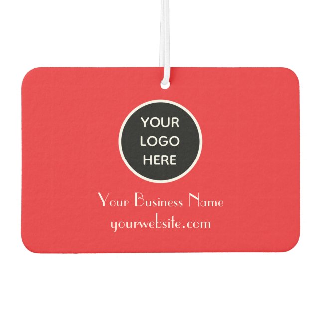 Minimalistisches Red Custom Logo QR Code Autolufterfrischer (Vorderseite)