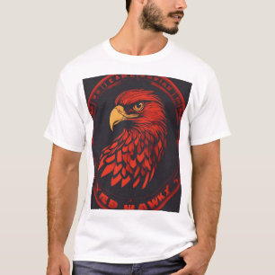 Minimalistisches Red Hawk Logo-Design T-Shirt