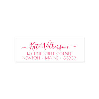 Minimalistisches Red Holiday Script Permastempel