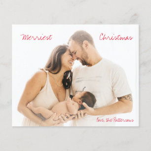 Minimalistisches Red Script Foto Moderne Weihnacht