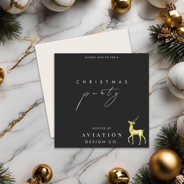 Minimalistisches Rentier Corporate Weihnachtsfest  Einladung (Von Creator hochgeladen)