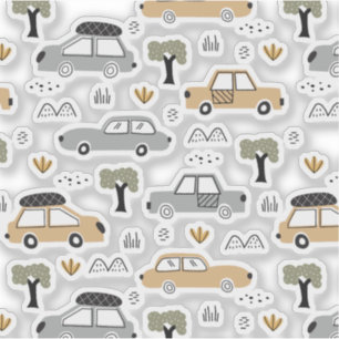 Minimalistisches Retro-Automotiv nahtloses Muster  Aufkleber