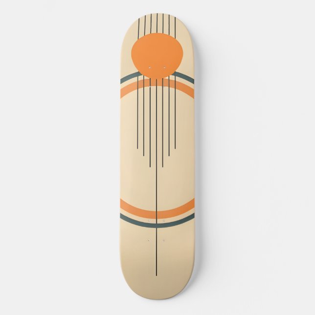 Minimalistisches Retro-Grafikdesign Skateboard (Vorderseite)