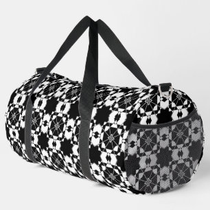 Minimalistisches Retro-Karamuster – monochromes De Duffle Bag