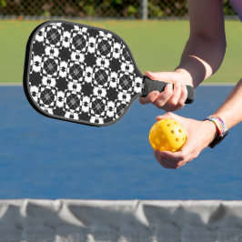 Minimalistisches Retro-Karamuster – monochromes De Pickleball Schläger