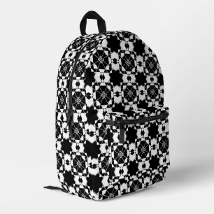 Minimalistisches Retro-Karomuster – monochromes De Bedruckter Rucksack