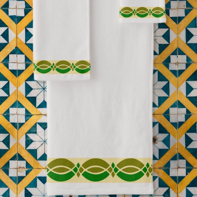 Minimalistisches Retro-Muster anpassbar Badhandtuch Set (Von Creator hochgeladen)