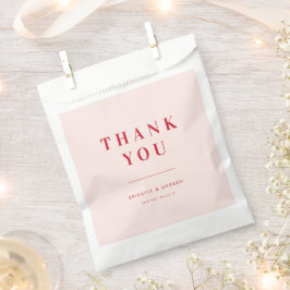 Minimalistisches Retro-Retro-Rot und Pellrosa Dank Geschenktütchen