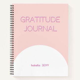 Minimalistisches Retro-Rosa Dankesblatt Notizbuch