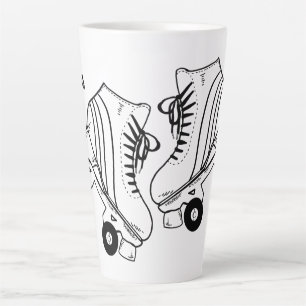 Minimalistisches Rollschuhzeichnen mit individuell Milchtasse