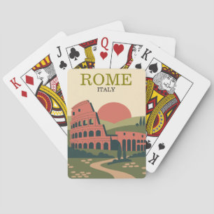 Minimalistisches Rom Italien Kolosseum Illustratio Spielkarten