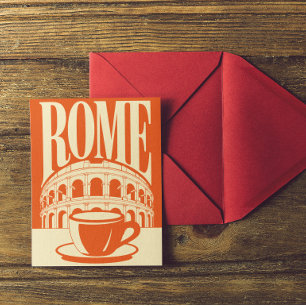 Minimalistisches Rom Italien Kolosseum Reise Kunst Postkarte