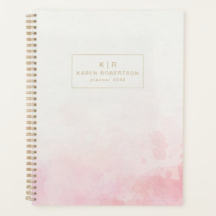 Minimalistisches Rosa Aquarellgold Planer