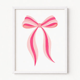 Minimalistisches rosa Band und Schleife Poster